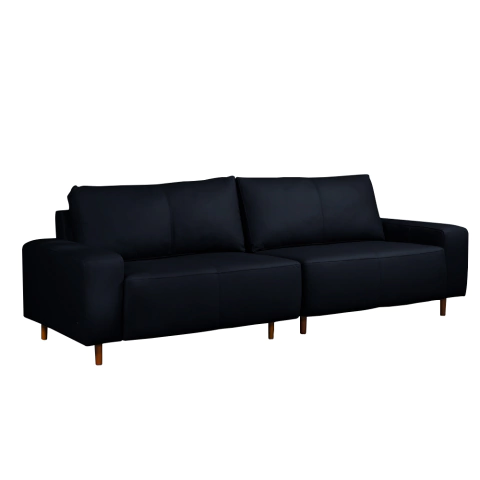 Sofá Decorativo Sala de Estar Metropole 4 Lugares 280cm Bipartido Couro Azul Marinho - Mozzelar