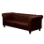 Sofá Decorativo Sala de Estar Chesterfield 4 Lugares 260cm Couro Conhaque - Mozzelar