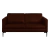 Sofá Decorativo Sala de Estar Europa 2 Lugares 180cm Couro Conhaque - Mozzelar - loja online