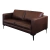 Sofá Decorativo Sala de Estar Europa 2 Lugares 180cm Couro Caramelo - Mozzelar