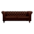 Sofá Decorativo Sala de Estar Chesterfield 4 Lugares 260cm Couro Conhaque - Mozzelar - loja online
