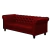 Sofá Decorativo Sala de Estar Chesterfield 4 Lugares 260cm Couro Vermelho - Mozzelar
