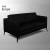 Sofá Decorativo Sala de Estar Europa 2 Lugares 200cm Couro Preto - Mozzelar - comprar online
