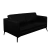 Sofá Decorativo Sala de Estar Europa 2 Lugares 200cm Couro Preto - Mozzelar