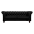 Sofá Decorativo Sala de Estar Chesterfield 4 Lugares 240cm Couro Preto - Mozzelar - loja online