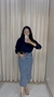 Saia Jeans Reta com Fenda na internet