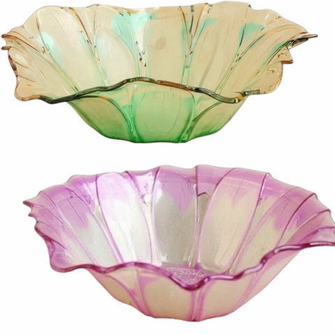 CENTRO DE MESA FRUTEIRA FLOR BICOLOR ACRILICO ROSA AMBAR