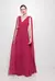 Vestido Longo Decote V Burgundy - comprar online