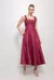 Vestido Midi Decote Quadrado Burgundy - loja online