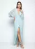 Vestido Longo Bordado com Fenda Central Blue Of the Stars - loja online