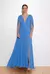 Vestido Longo com Decote V e Fenda Lateral - Ton Âge