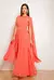 Vestido Longo com Recortes e Capa - comprar online