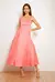 Vestido Midi Estruturado em Tafetá com Decote Quadrado - comprar online