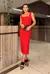 Vestido Midi com Decote Quadrado - loja online