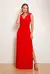 Vestido Longo com Decote V e Fenda Lateral - comprar online