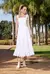 Vestido Midi com alças largas e bordados Jardim Bomar - Ton Âge