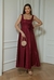 Vestido Midi Decote Quadrado Burgundy - comprar online