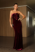 Vestido Longo em Veludo Burgundy - comprar online