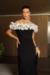 Vestido Longo Ombro a Ombro com Babados na internet