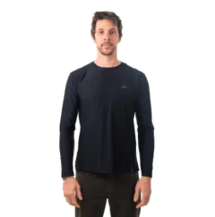 Camiseta Dry Cool UPF50+ Masculina ML Conquista preto