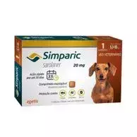 Antipulgas Simparic 5 a 10kg Cães 20mg 1 comprimido - comprar online
