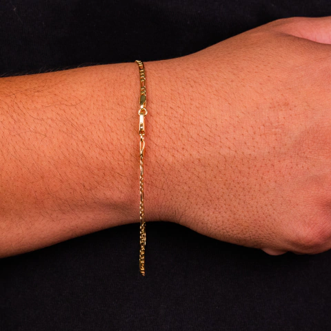 Elo 3x1 com fecho lagosta - Folheado a ouro 18k - 20 cm ou 22cm