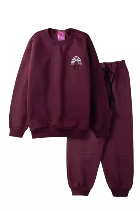 Conjunto Infantil Inverno Feminino Hello 0157 - Bordô - comprar online