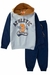 Conjunto infantil de inverno masculino com moletom cinza e calça azul marinho, estampado com o nome "ATHLETIC Champs".