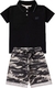 Conjunto Infantil Verão Masculino Camisa Polo - Preto - comprar online