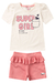 Conjunto Infantil Verão Feminino Super Girl Candy Clas - Off White - comprar online