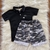 Conjunto Infantil Verão Masculino Camisa Polo - Preto na internet