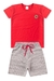 Conjunto Infantil Verão Masculino Plaquinha MK Coroa - Vermelho - comprar online