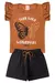 Conjunto Juvenil Verão Feminino Stay Wild - Caramelo - comprar online