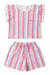 Conjunto Cropped Juvenil Verão Feminino Listrado - Rosa na internet