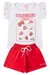 Conjunto Infantil Verão Feminino Strawberry - Branco - Labellinha Kids