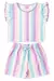 Conjunto Cropped Juvenil Verão Feminino Listrado - Lilás - comprar online