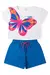 Conjunto Cropped Juvenil Verão Feminino Borboleta - Branco - comprar online