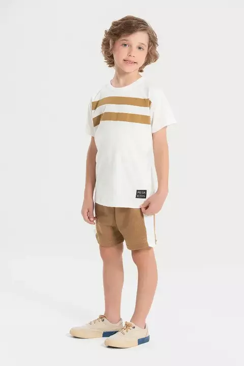 Conjunto Infantil Masculino Listra Marrom - Off - comprar online