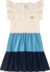 Vestido 3 Marias c/ Recortes Cotton - Off/Azul/Marinho - comprar online