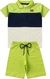Conjunto Infantil Verão Masculino Camisa Polo - Verde Neon/Marinho - comprar online