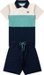 Conjunto Infantil Verão Masculino Camisa Polo - Marinho/Verde - comprar online