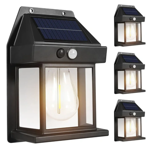 Kit Aplique Solar Pared Farola Carga Led Sensor Movimiento