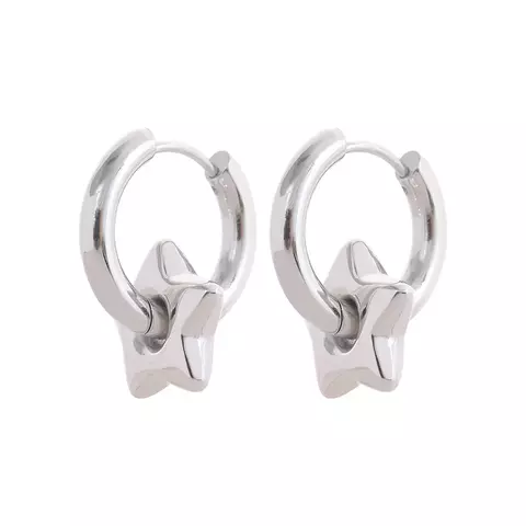 Brincos Solar - Aço Inoxidável - Banho em PVD Platina