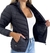 CAMPERA NEGRA CON PIEL - comprar online