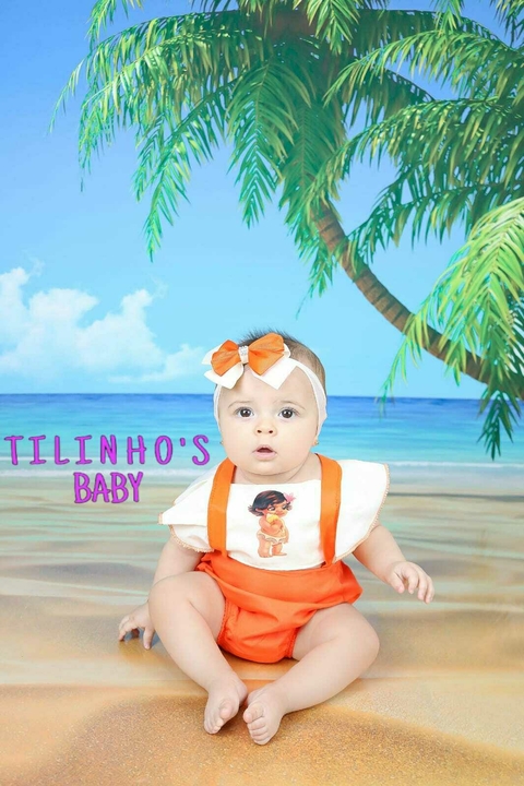 romper bebe menina fantasia moana tematico mesversario - comprar online