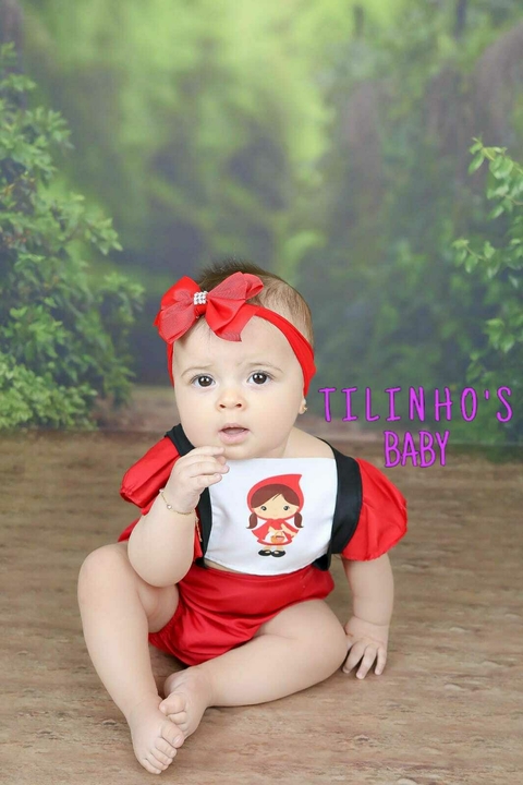 romper bebe menina fantasia temático mesversario chapeuzinho vermelho - comprar online