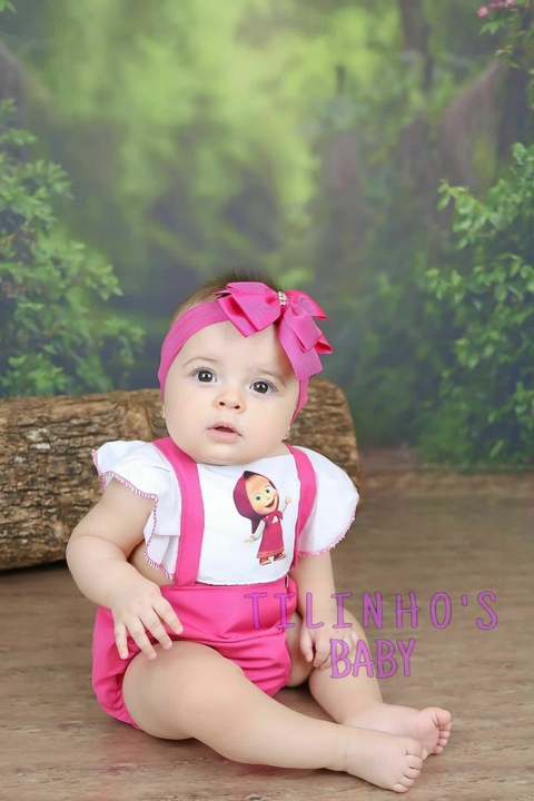 romper bebe menina temático mesversario masha e o urso - comprar online