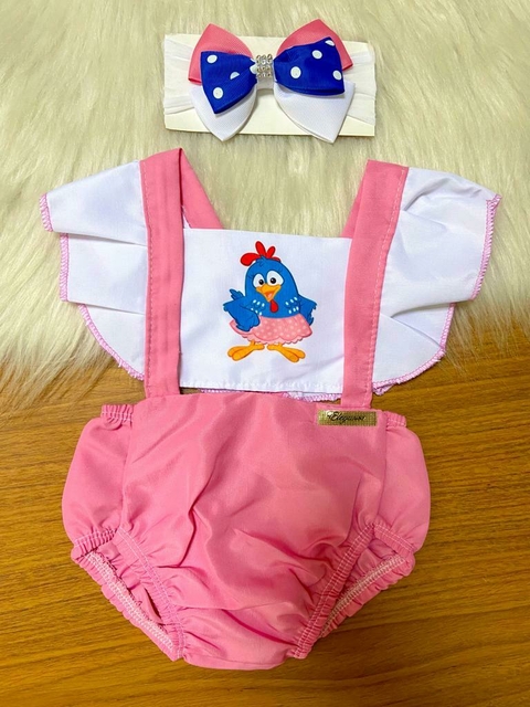 romper bebe menina galinha pintadinha tematico mesversario - comprar online