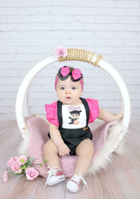 romper bebe menina temático mesversario poderosa chefinha - comprar online