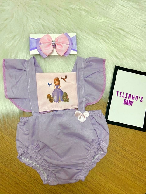 romper bebe menina temático mesversario princesa sofia - comprar online